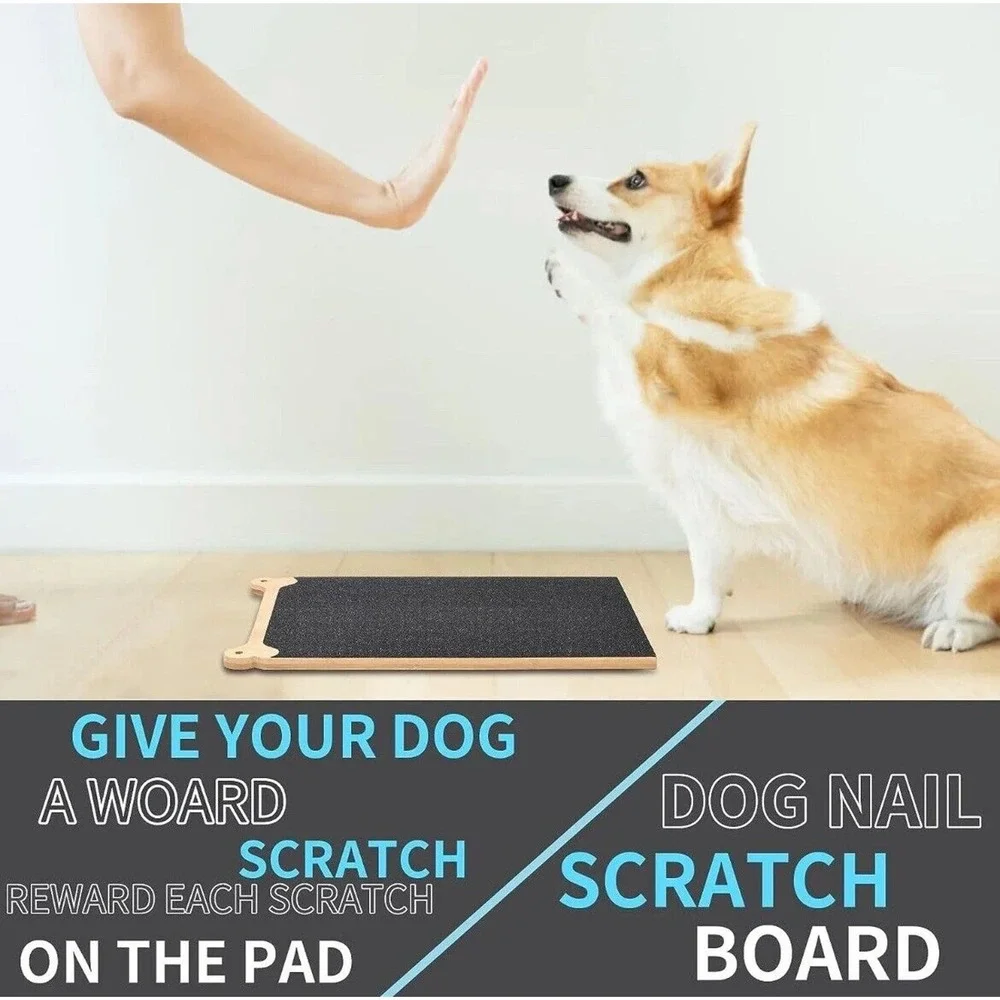 Bamboo Dog Scratch Pad for Dogs, Scratching Pad, Double Sided Sandpaper, New